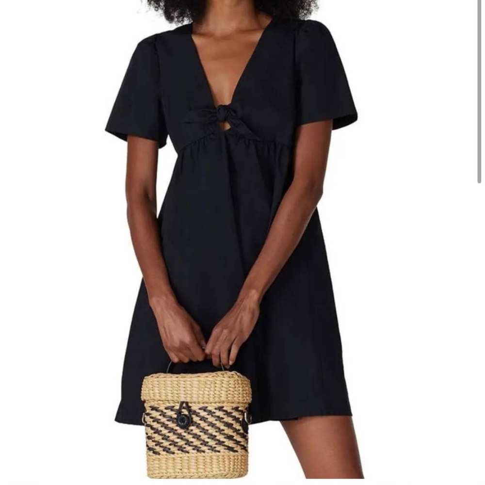 Madewell Tie Front Mini Black Dress